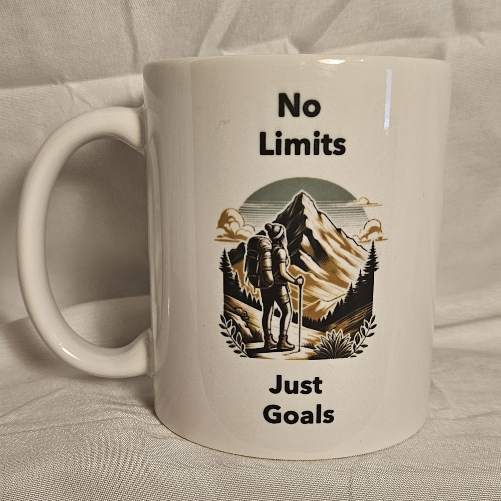 White Mug with Mountain Design